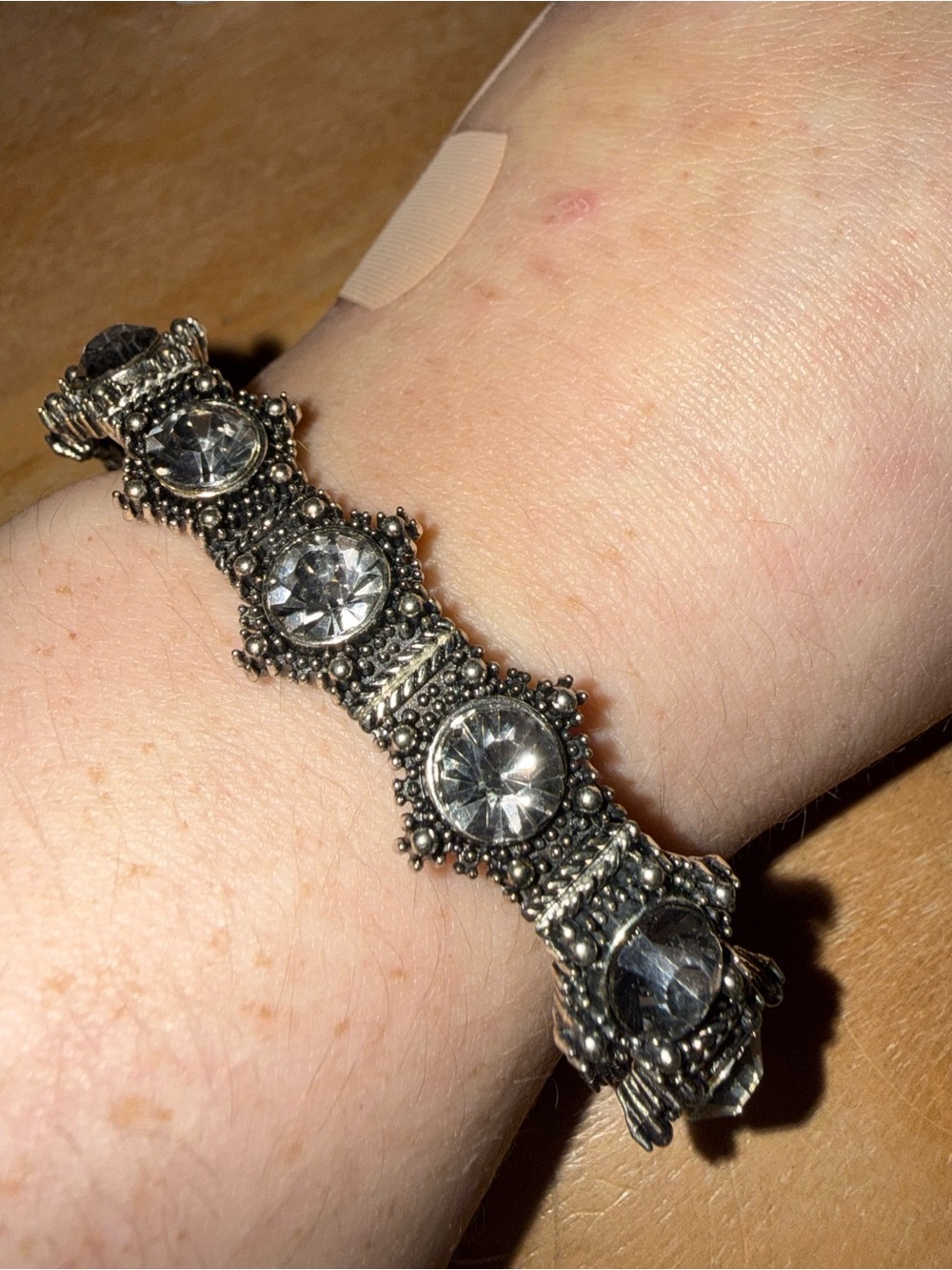 Clear Crystal Silver-Tone Bracelet